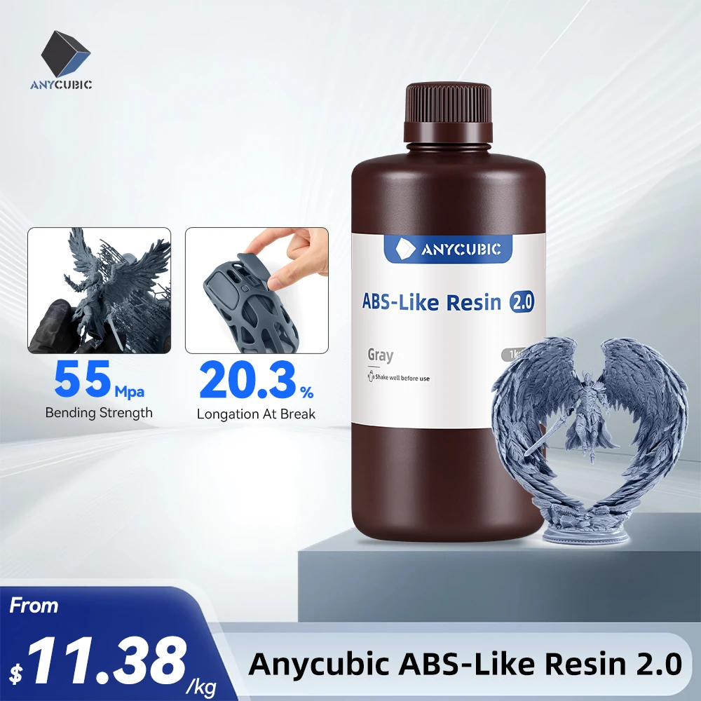 NEW Anycubic 2.0 Resin 3D Printer Photopolymer ABS-Like Resin Higher Toughness & Resilience Fast Curing High Precision Resin