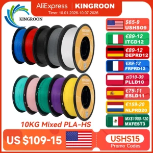 KINGROON HS-PLA Filament 1.75mm High Speed PLA 3d Printer Filament For Bambu All FDM 3D Printer 3D Printing Materials 5/10KG