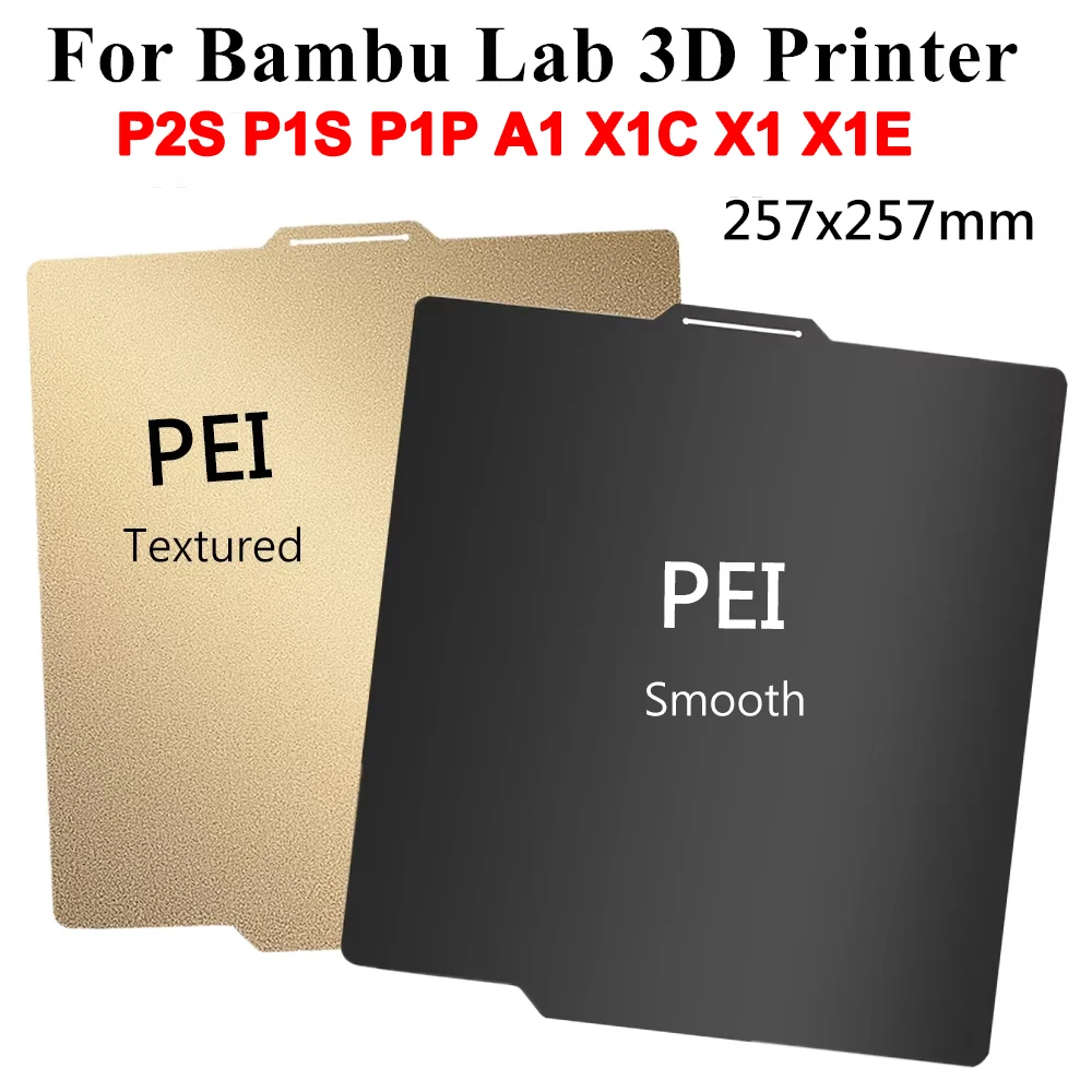 For P1P P1S P2S A1 X1C X1 Plate Smooth PEI Sheet for Bambu Lab Build Plate Double Sided Heatbed for Bambu Lab A1 Bambulab P1P